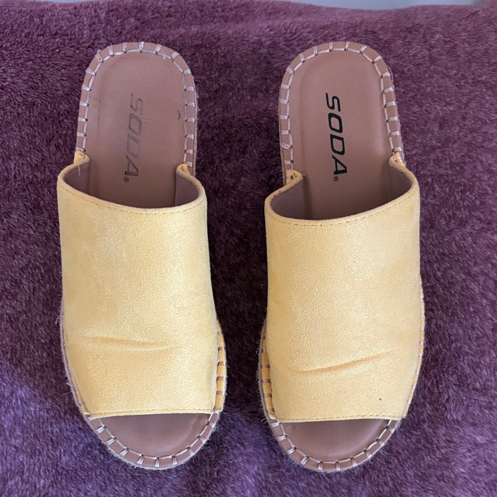 Soda Women's Mustard Yellow Mules
